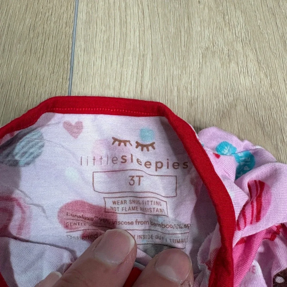 LOT OF 2 Little Sleepies 3T Zippy Bamboo Pajamas Hot Air Balloon Valentine Candy